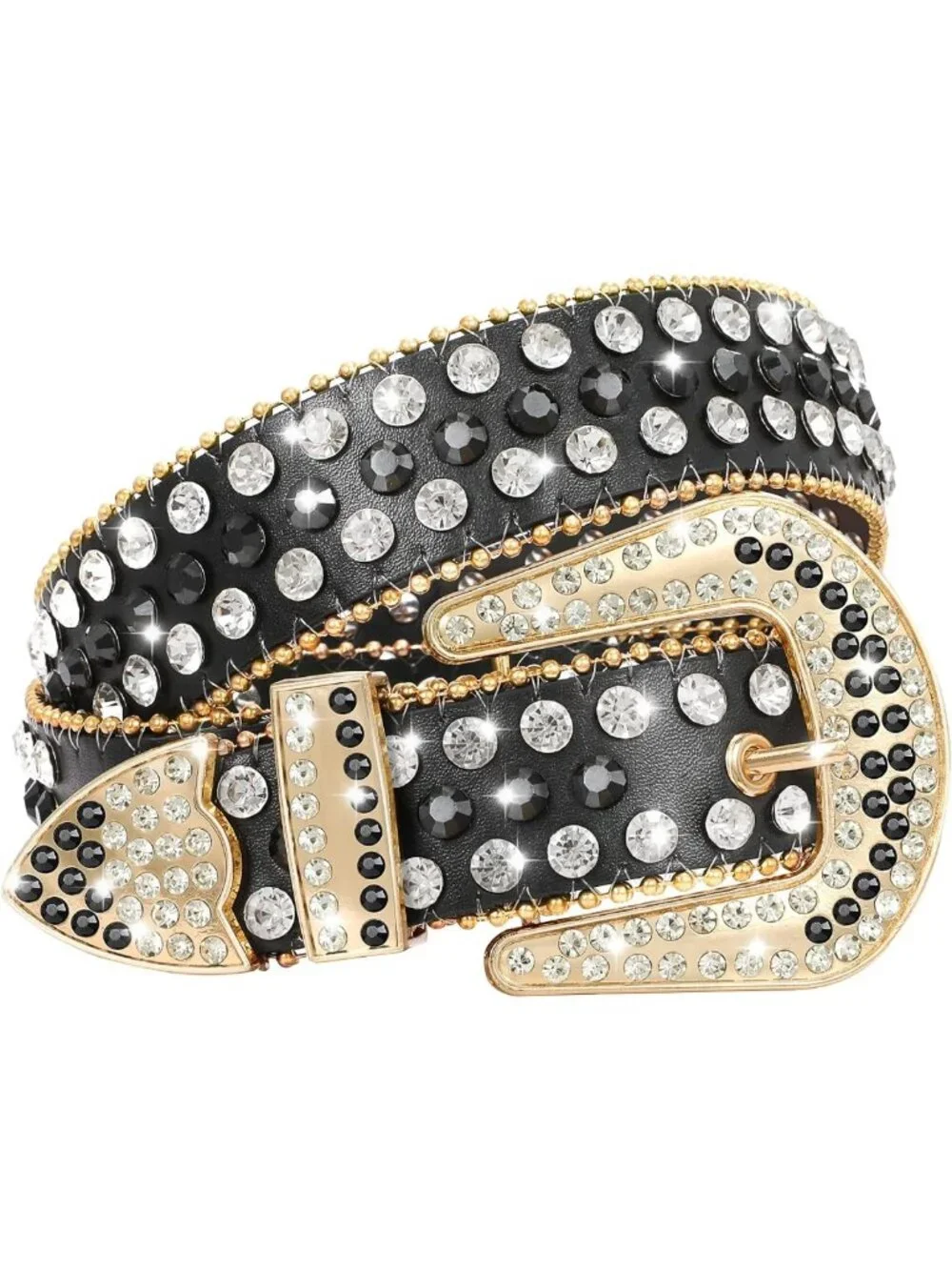Rhinestone Western Belt for Women & Men - Studded Bling Cowgirl Waist Belt
